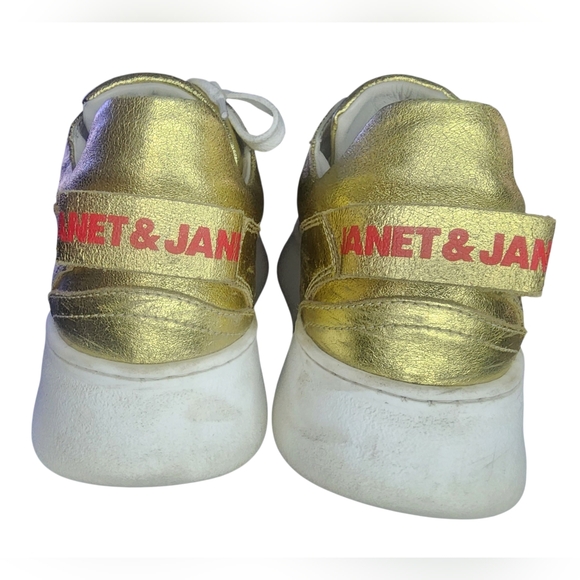 Janet & Janet Gilda Gold Sneakers, Womens 38 EU (8 US) - Picture 9 of 12